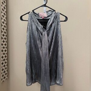 Buru metallic sleeveless bow blouse size XS